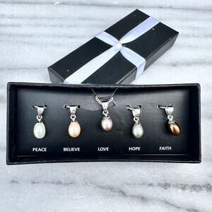 NVC Cultured Pearl Necklace Set Boxed Pendants Nataliya Collister for Avon NIB